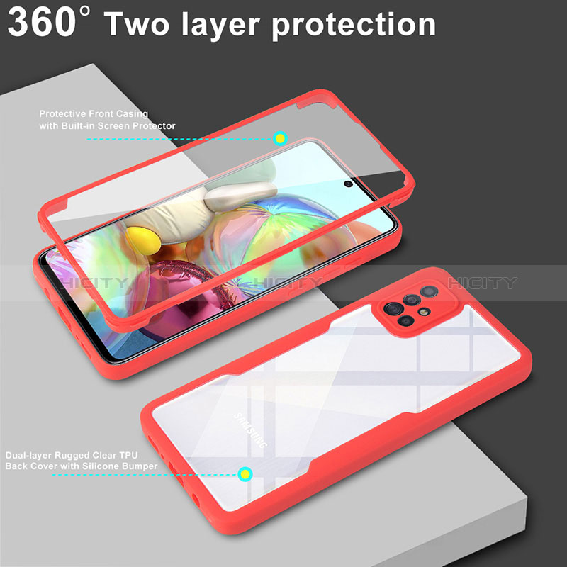 Silikon Schutzhülle Rahmen Tasche Hülle Durchsichtig Transparent 360 Grad Ganzkörper MJ1 für Samsung Galaxy A71 4G A715