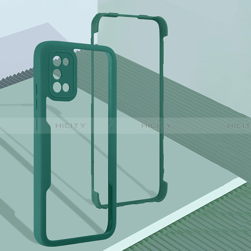 Silikon Schutzhülle Rahmen Tasche Hülle Durchsichtig Transparent 360 Grad Ganzkörper MJ1 für Samsung Galaxy F02S SM-E025F groß