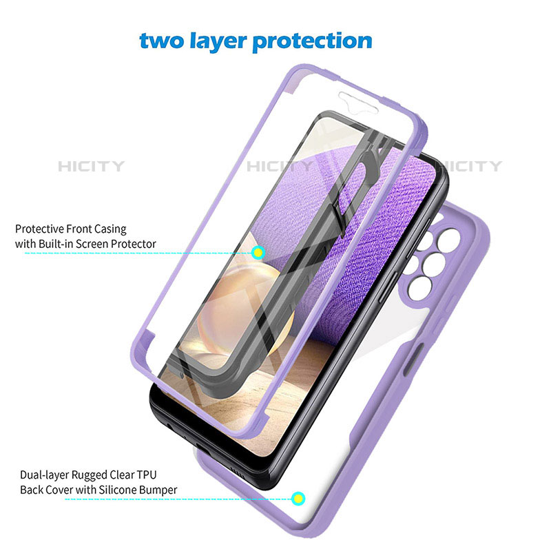 Silikon Schutzhülle Rahmen Tasche Hülle Durchsichtig Transparent 360 Grad Ganzkörper MJ1 für Samsung Galaxy M32 5G groß