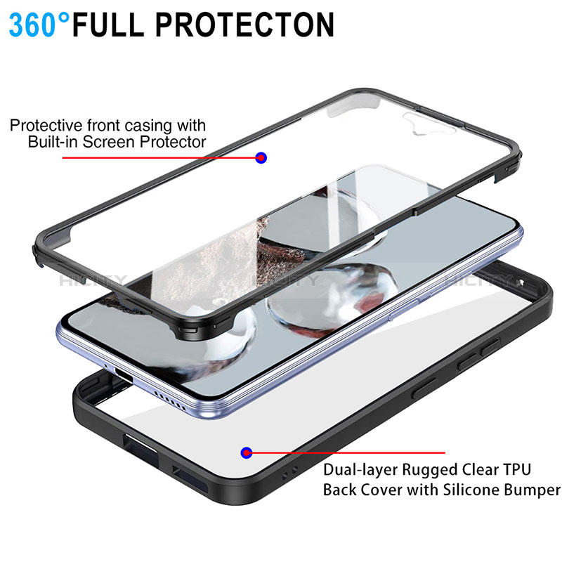 Silikon Schutzhülle Rahmen Tasche Hülle Durchsichtig Transparent 360 Grad Ganzkörper MJ1 für Xiaomi Mi 12T 5G groß