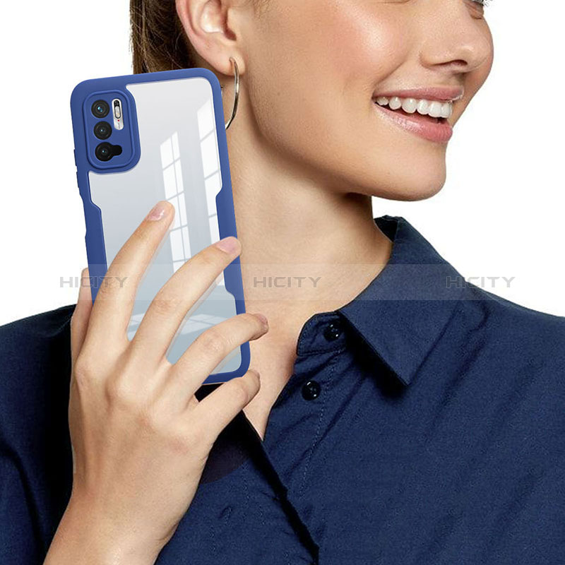 Silikon Schutzhülle Rahmen Tasche Hülle Durchsichtig Transparent 360 Grad Ganzkörper MJ1 für Xiaomi POCO M3 Pro 5G