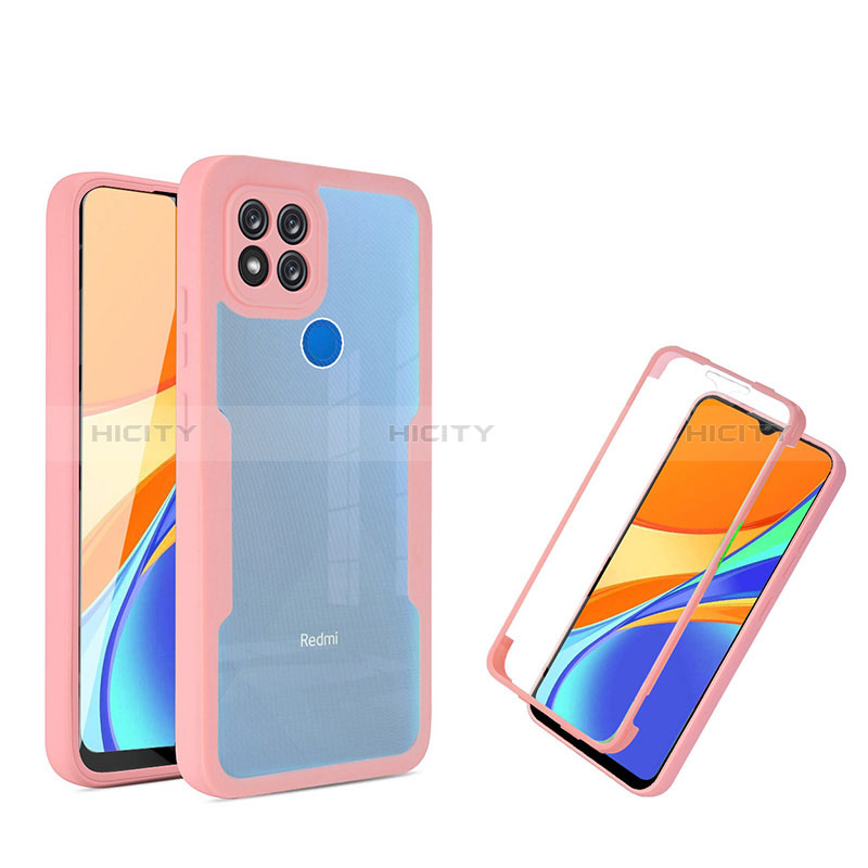 Silikon Schutzhülle Rahmen Tasche Hülle Durchsichtig Transparent 360 Grad Ganzkörper MJ1 für Xiaomi Redmi 9 Activ Rosegold Plus