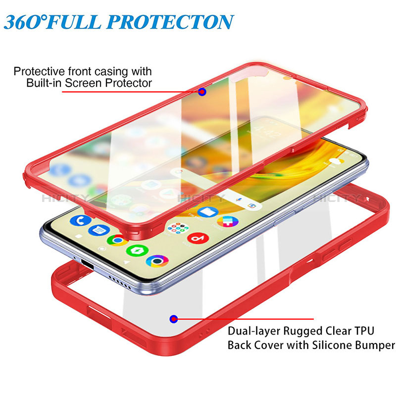 Silikon Schutzhülle Rahmen Tasche Hülle Durchsichtig Transparent 360 Grad Ganzkörper MJ1 für Xiaomi Redmi Note 11E Pro 5G