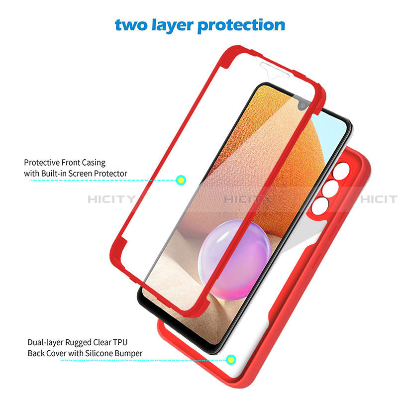 Silikon Schutzhülle Rahmen Tasche Hülle Durchsichtig Transparent 360 Grad Ganzkörper MJ2 für Samsung Galaxy A32 4G groß