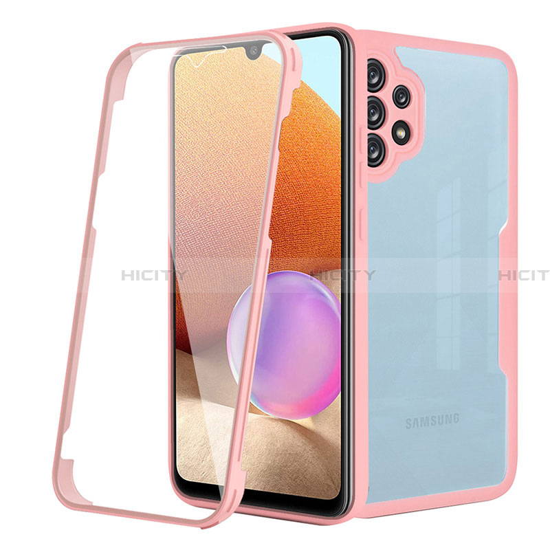 Silikon Schutzhülle Rahmen Tasche Hülle Durchsichtig Transparent 360 Grad Ganzkörper MJ2 für Samsung Galaxy A32 4G Rosegold