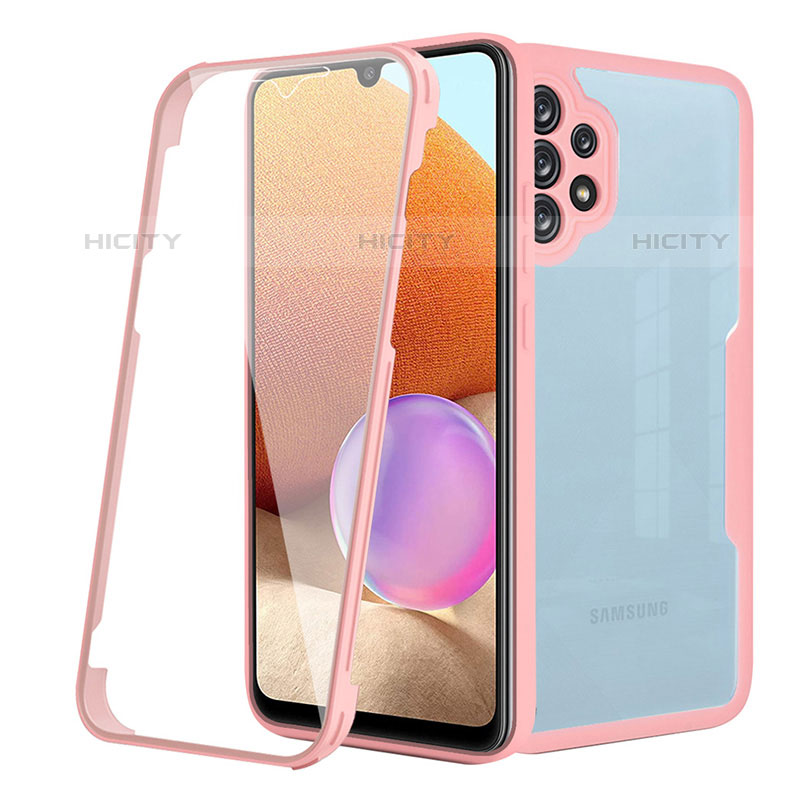 Silikon Schutzhülle Rahmen Tasche Hülle Durchsichtig Transparent 360 Grad Ganzkörper MJ2 für Samsung Galaxy M32 5G Rosegold