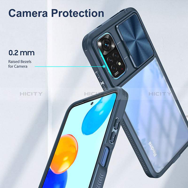 Silikon Schutzhülle Rahmen Tasche Hülle Durchsichtig Transparent 360 Grad Ganzkörper QW1 für Xiaomi Redmi Note 11 4G (2022) groß