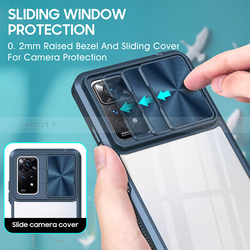 Silikon Schutzhülle Rahmen Tasche Hülle Durchsichtig Transparent 360 Grad Ganzkörper QW1 für Xiaomi Redmi Note 11 Pro 4G