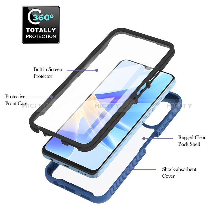 Silikon Schutzhülle Rahmen Tasche Hülle Durchsichtig Transparent 360 Grad Ganzkörper YB1 für Oppo A17