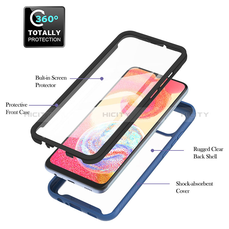 Silikon Schutzhülle Rahmen Tasche Hülle Durchsichtig Transparent 360 Grad Ganzkörper YB1 für Samsung Galaxy A04 4G groß