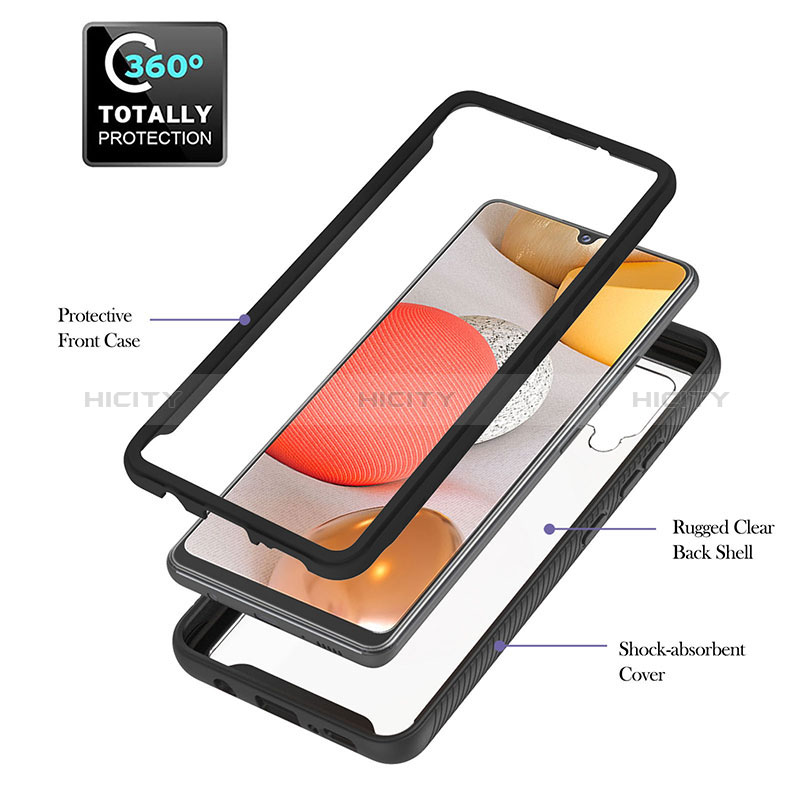 Silikon Schutzhülle Rahmen Tasche Hülle Durchsichtig Transparent 360 Grad Ganzkörper YB1 für Samsung Galaxy A42 5G groß