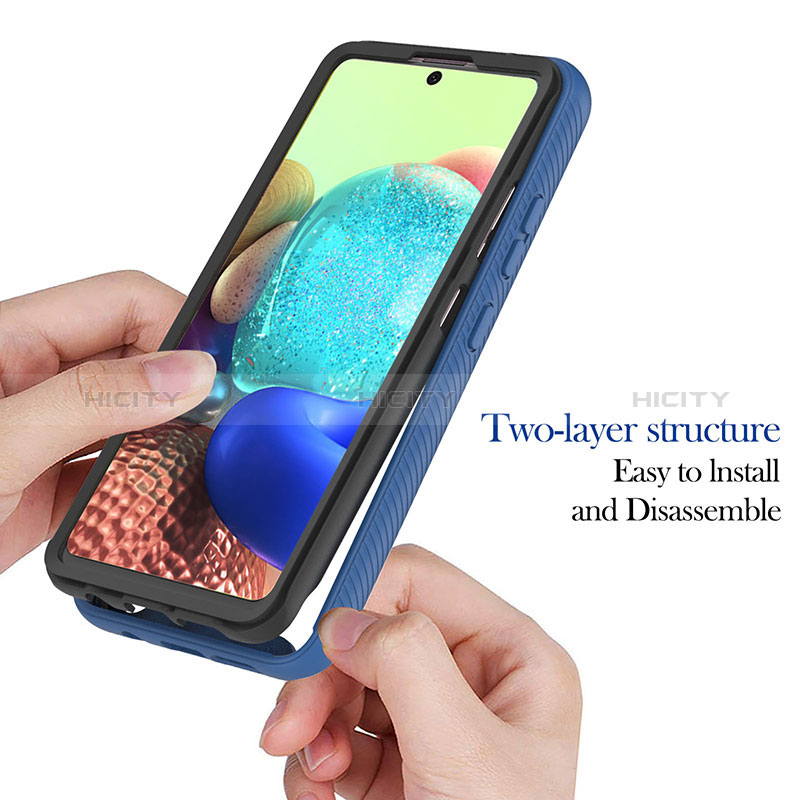 Silikon Schutzhülle Rahmen Tasche Hülle Durchsichtig Transparent 360 Grad Ganzkörper YB1 für Samsung Galaxy A71 4G A715 groß