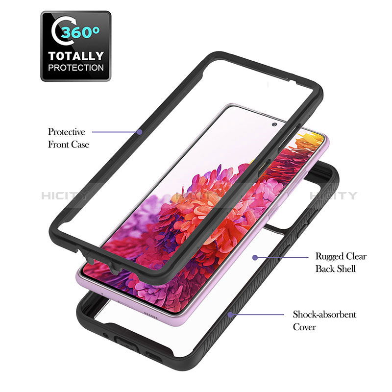 Silikon Schutzhülle Rahmen Tasche Hülle Durchsichtig Transparent 360 Grad Ganzkörper YB1 für Samsung Galaxy S20 FE 4G groß