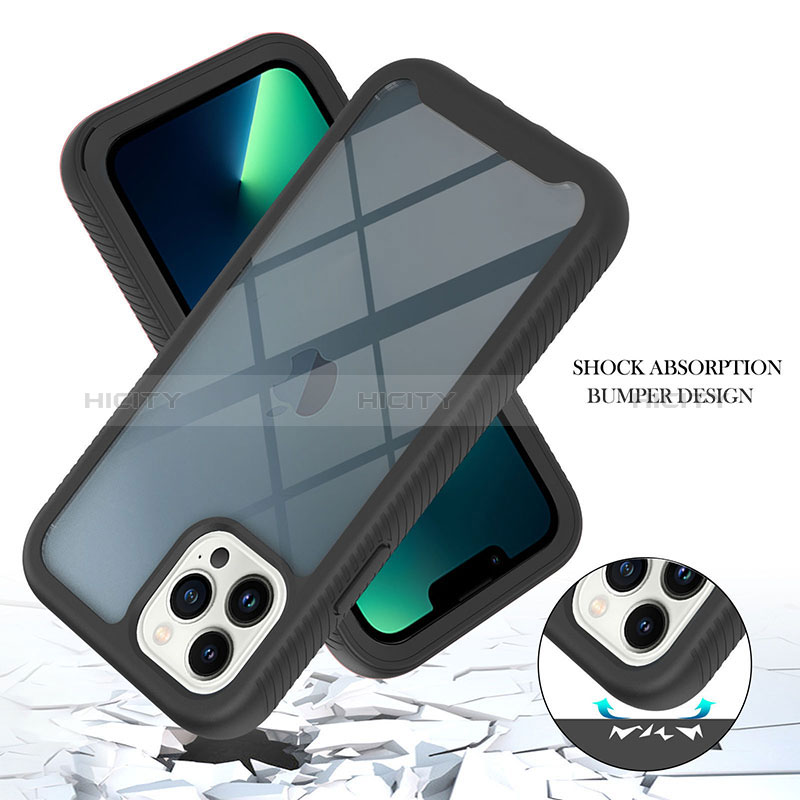 Silikon Schutzhülle Rahmen Tasche Hülle Durchsichtig Transparent 360 Grad Ganzkörper YB2 für Apple iPhone 14 Pro Max