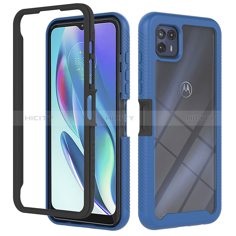 Silikon Schutzhülle Rahmen Tasche Hülle Durchsichtig Transparent 360 Grad Ganzkörper YB2 für Motorola Moto G50 5G