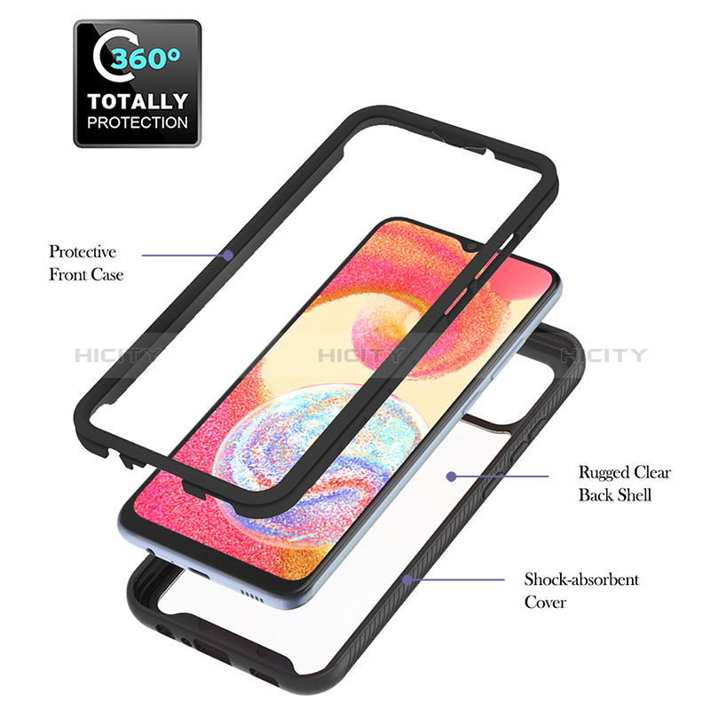 Silikon Schutzhülle Rahmen Tasche Hülle Durchsichtig Transparent 360 Grad Ganzkörper YB2 für Samsung Galaxy A04 4G