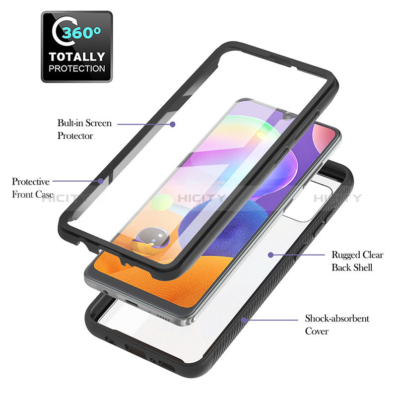 Silikon Schutzhülle Rahmen Tasche Hülle Durchsichtig Transparent 360 Grad Ganzkörper YB2 für Samsung Galaxy A31