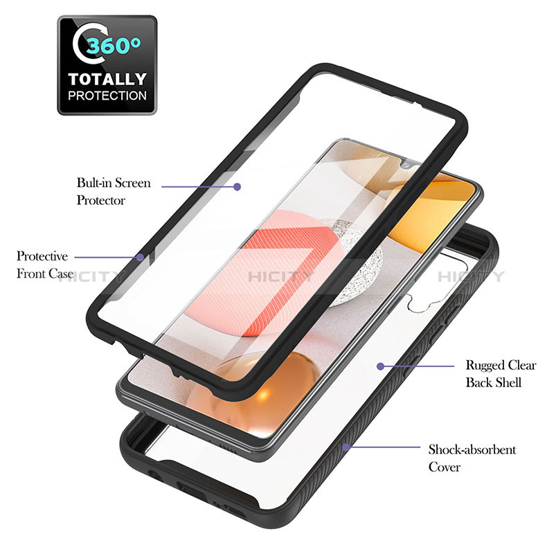 Silikon Schutzhülle Rahmen Tasche Hülle Durchsichtig Transparent 360 Grad Ganzkörper YB2 für Samsung Galaxy A42 5G groß