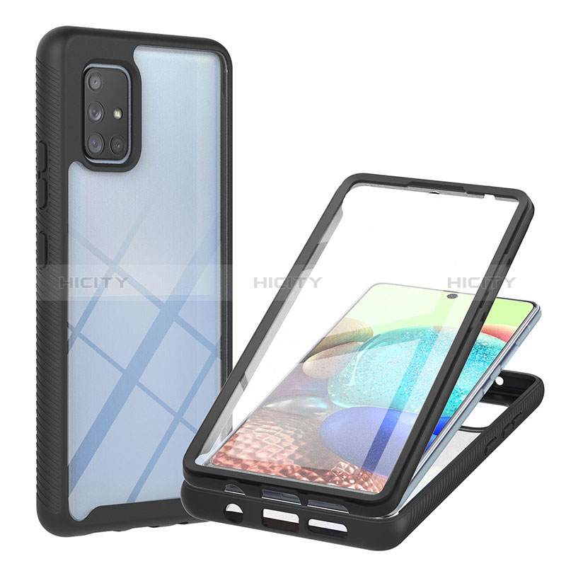 Silikon Schutzhülle Rahmen Tasche Hülle Durchsichtig Transparent 360 Grad Ganzkörper YB2 für Samsung Galaxy A71 4G A715 groß