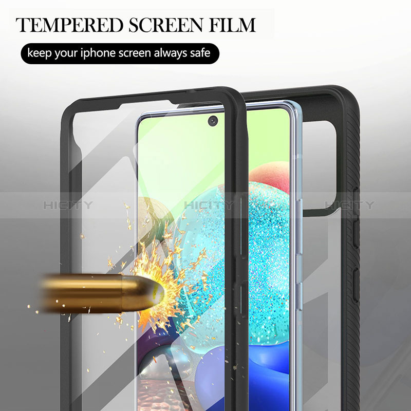 Silikon Schutzhülle Rahmen Tasche Hülle Durchsichtig Transparent 360 Grad Ganzkörper YB2 für Samsung Galaxy A71 4G A715