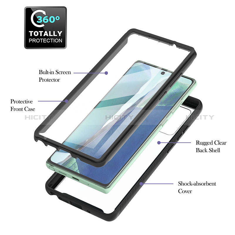 Silikon Schutzhülle Rahmen Tasche Hülle Durchsichtig Transparent 360 Grad Ganzkörper YB2 für Samsung Galaxy Note 20 5G