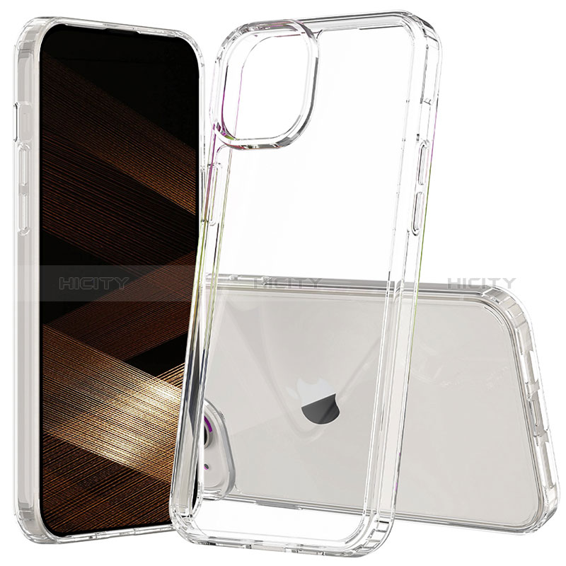 Silikon Schutzhülle Rahmen Tasche Hülle Durchsichtig Transparent 360 Grad Ganzkörper ZJ1 für Apple iPhone 14 Plus groß