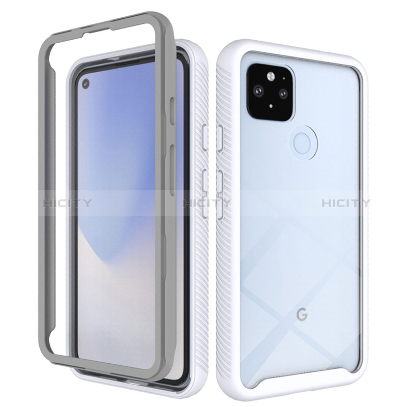 Silikon Schutzhülle Rahmen Tasche Hülle Durchsichtig Transparent 360 Grad Ganzkörper ZJ1 für Google Pixel 4a 5G