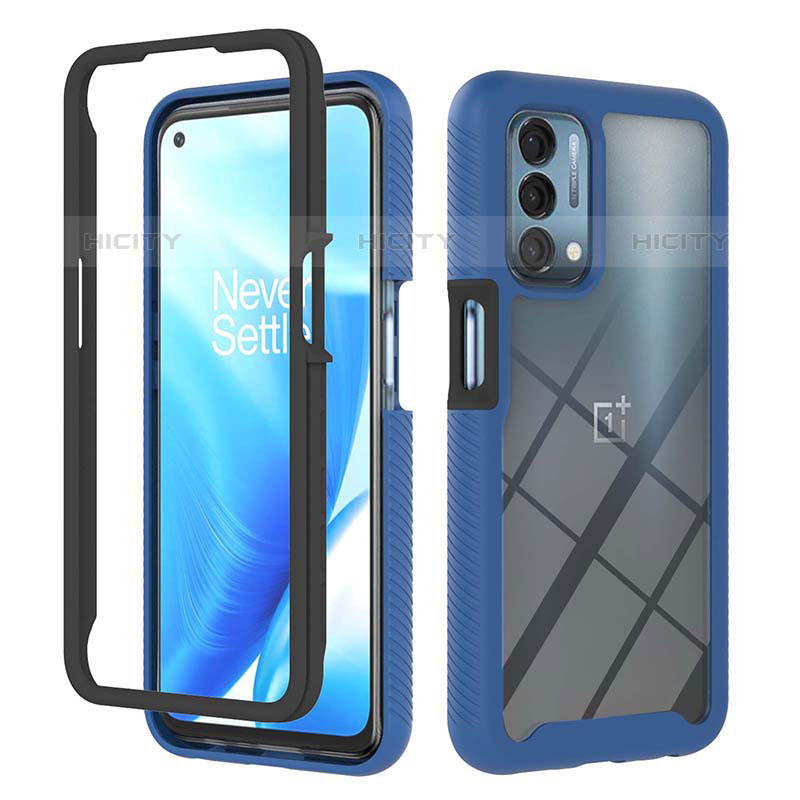 Silikon Schutzhülle Rahmen Tasche Hülle Durchsichtig Transparent 360 Grad Ganzkörper ZJ1 für OnePlus Nord N200 5G Blau