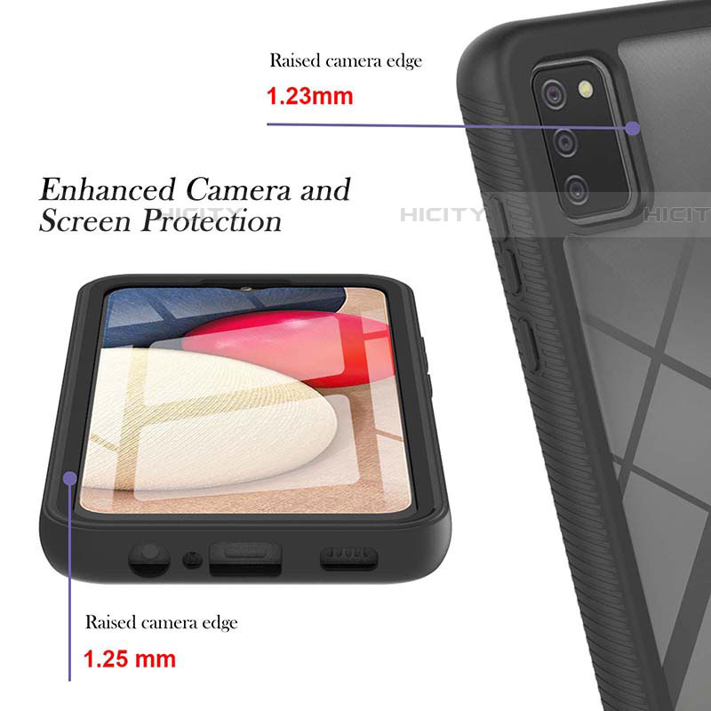 Silikon Schutzhülle Rahmen Tasche Hülle Durchsichtig Transparent 360 Grad Ganzkörper ZJ1 für Samsung Galaxy A03s groß