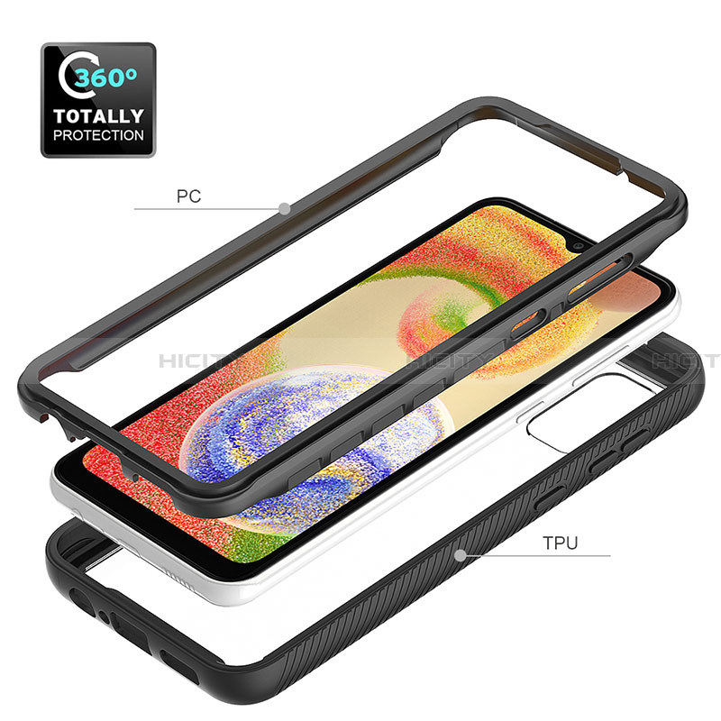 Silikon Schutzhülle Rahmen Tasche Hülle Durchsichtig Transparent 360 Grad Ganzkörper ZJ1 für Samsung Galaxy A04 4G