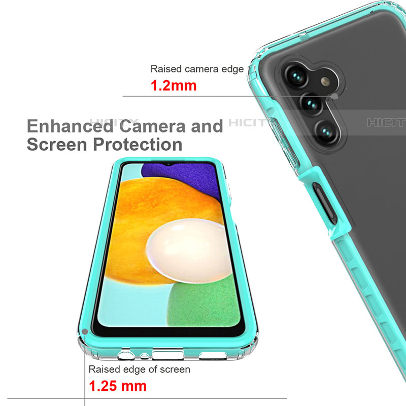 Silikon Schutzhülle Rahmen Tasche Hülle Durchsichtig Transparent 360 Grad Ganzkörper ZJ1 für Samsung Galaxy A04s groß