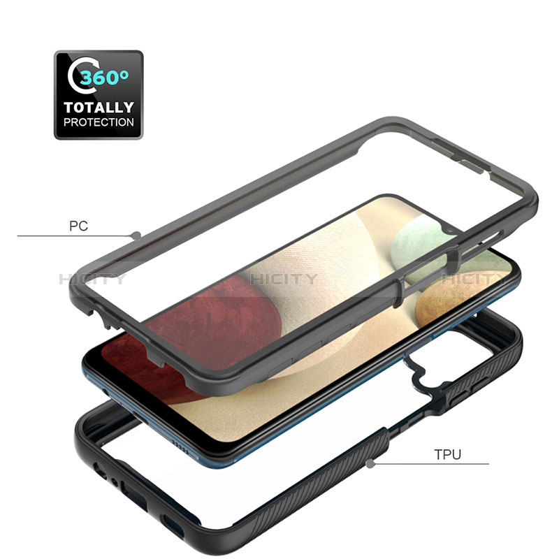 Silikon Schutzhülle Rahmen Tasche Hülle Durchsichtig Transparent 360 Grad Ganzkörper ZJ1 für Samsung Galaxy A12