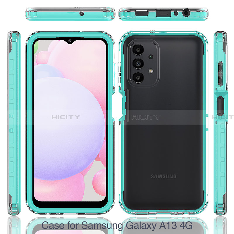 Silikon Schutzhülle Rahmen Tasche Hülle Durchsichtig Transparent 360 Grad Ganzkörper ZJ1 für Samsung Galaxy A13 4G