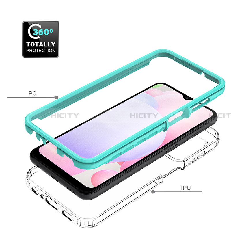 Silikon Schutzhülle Rahmen Tasche Hülle Durchsichtig Transparent 360 Grad Ganzkörper ZJ1 für Samsung Galaxy A13 4G groß