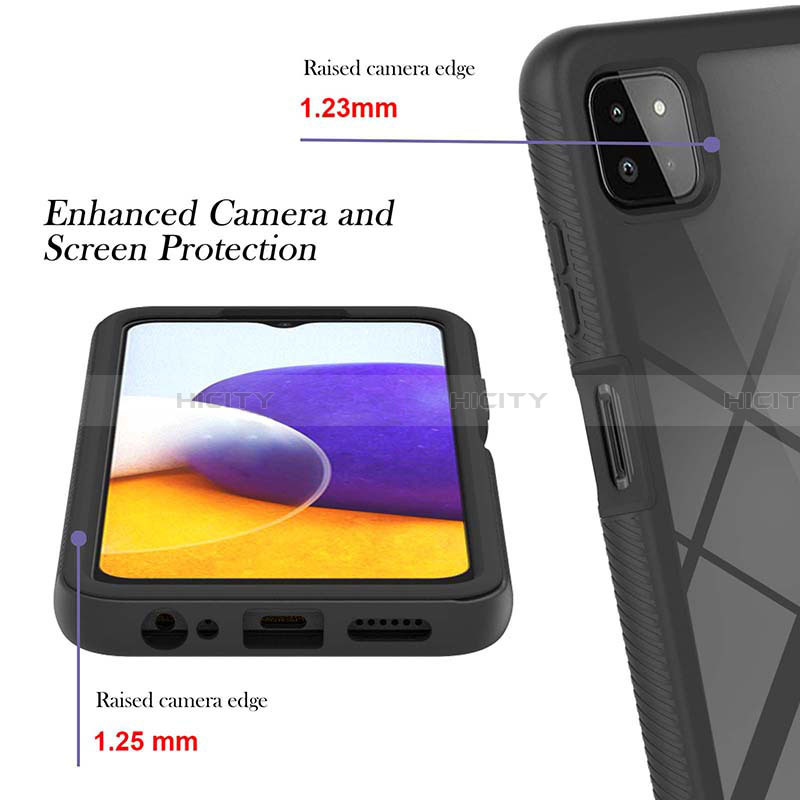 Silikon Schutzhülle Rahmen Tasche Hülle Durchsichtig Transparent 360 Grad Ganzkörper ZJ1 für Samsung Galaxy A22 5G