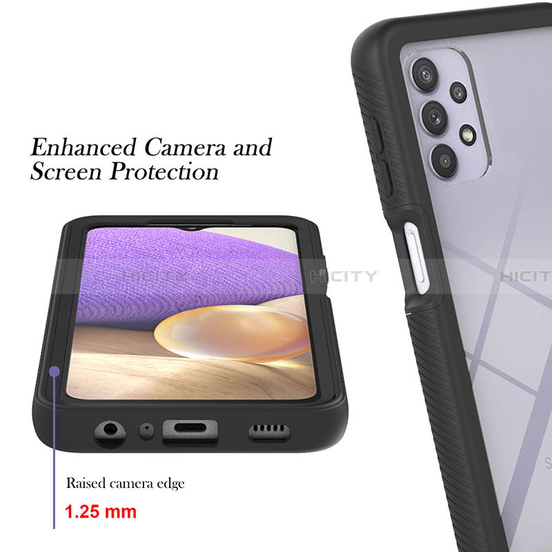 Silikon Schutzhülle Rahmen Tasche Hülle Durchsichtig Transparent 360 Grad Ganzkörper ZJ1 für Samsung Galaxy A32 4G