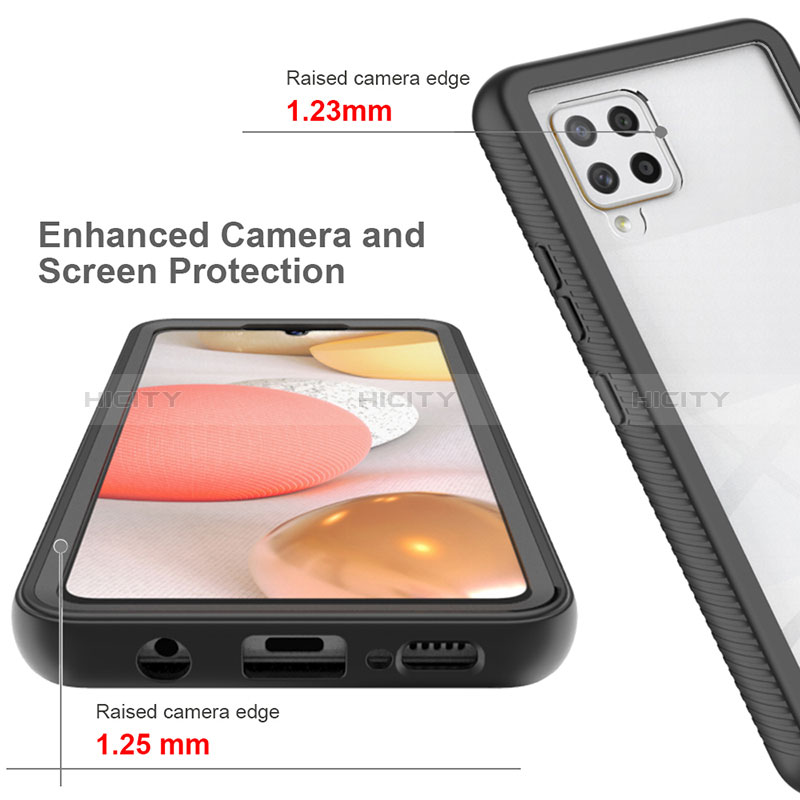 Silikon Schutzhülle Rahmen Tasche Hülle Durchsichtig Transparent 360 Grad Ganzkörper ZJ1 für Samsung Galaxy A42 5G groß