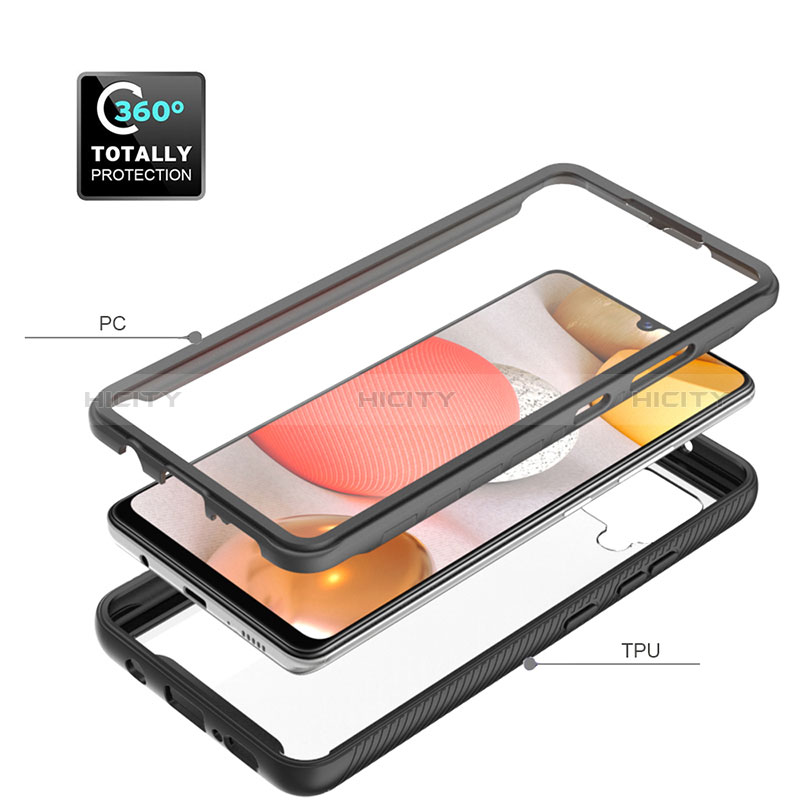 Silikon Schutzhülle Rahmen Tasche Hülle Durchsichtig Transparent 360 Grad Ganzkörper ZJ1 für Samsung Galaxy A42 5G