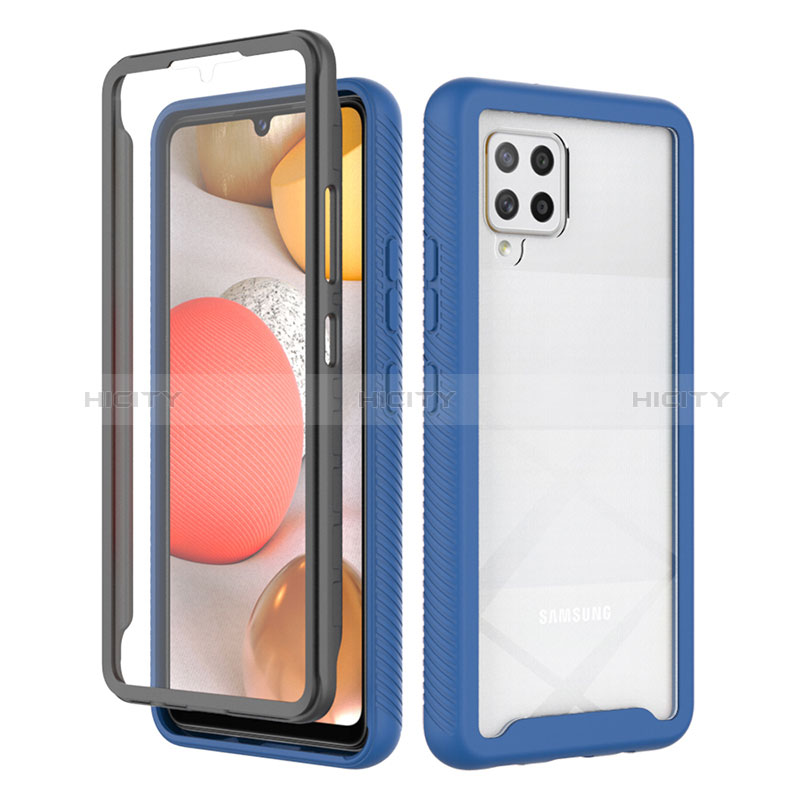 Silikon Schutzhülle Rahmen Tasche Hülle Durchsichtig Transparent 360 Grad Ganzkörper ZJ1 für Samsung Galaxy A42 5G Blau Plus