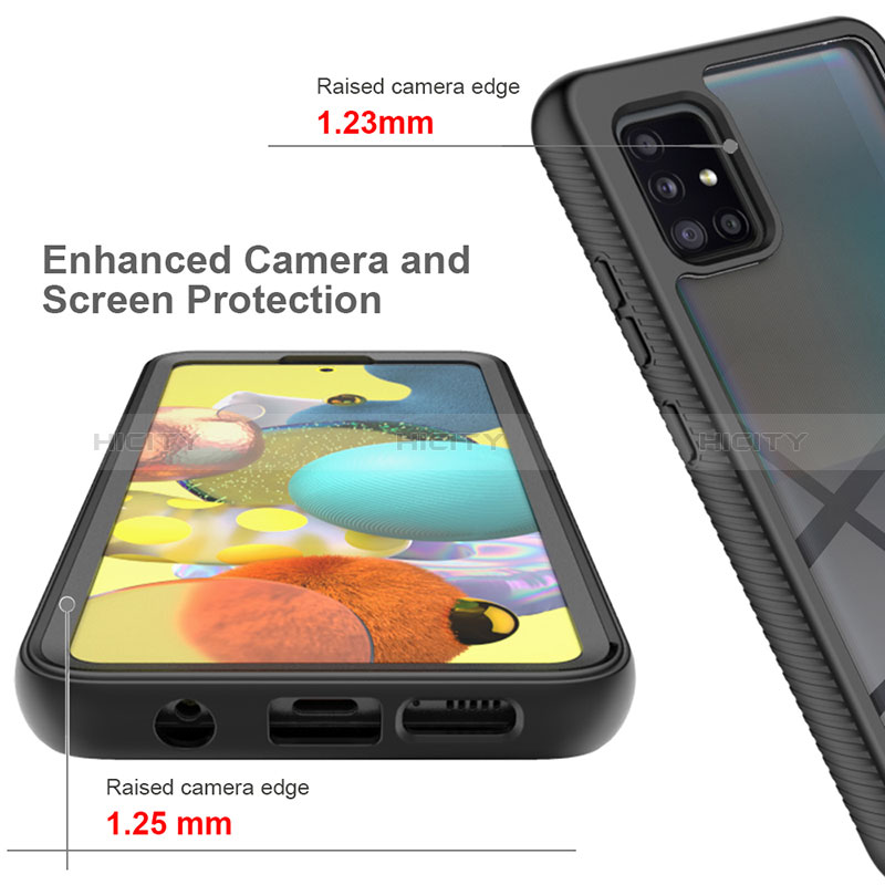 Silikon Schutzhülle Rahmen Tasche Hülle Durchsichtig Transparent 360 Grad Ganzkörper ZJ1 für Samsung Galaxy A51 4G groß