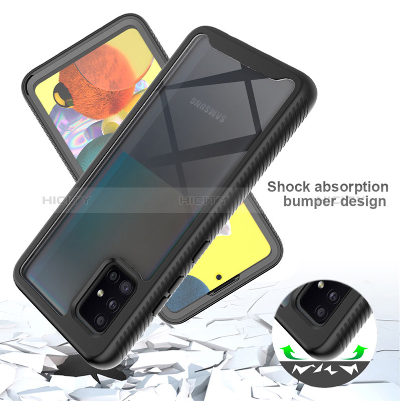 Silikon Schutzhülle Rahmen Tasche Hülle Durchsichtig Transparent 360 Grad Ganzkörper ZJ1 für Samsung Galaxy A51 4G groß