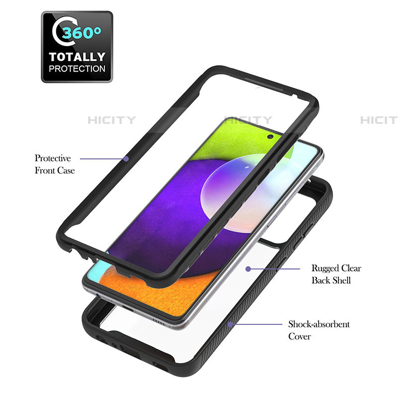 Silikon Schutzhülle Rahmen Tasche Hülle Durchsichtig Transparent 360 Grad Ganzkörper ZJ1 für Samsung Galaxy A52 5G