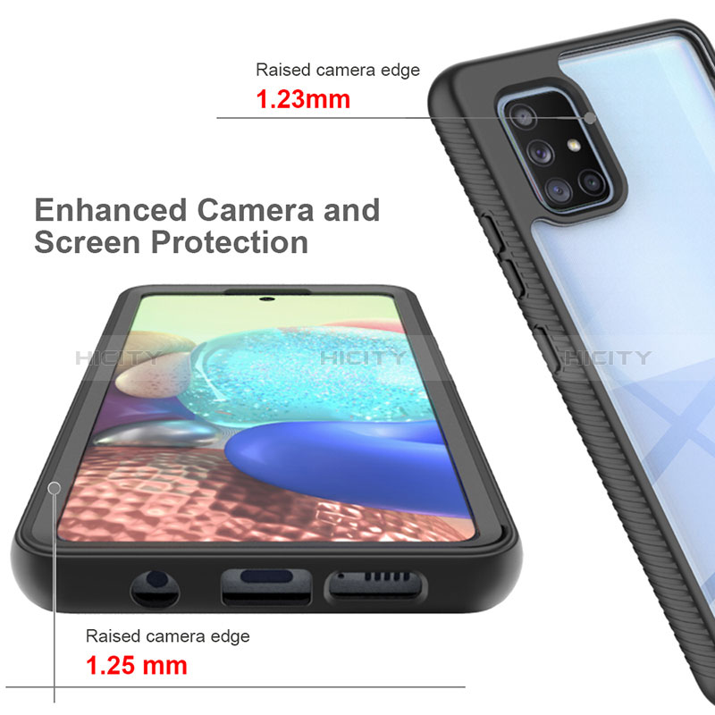 Silikon Schutzhülle Rahmen Tasche Hülle Durchsichtig Transparent 360 Grad Ganzkörper ZJ1 für Samsung Galaxy A71 5G