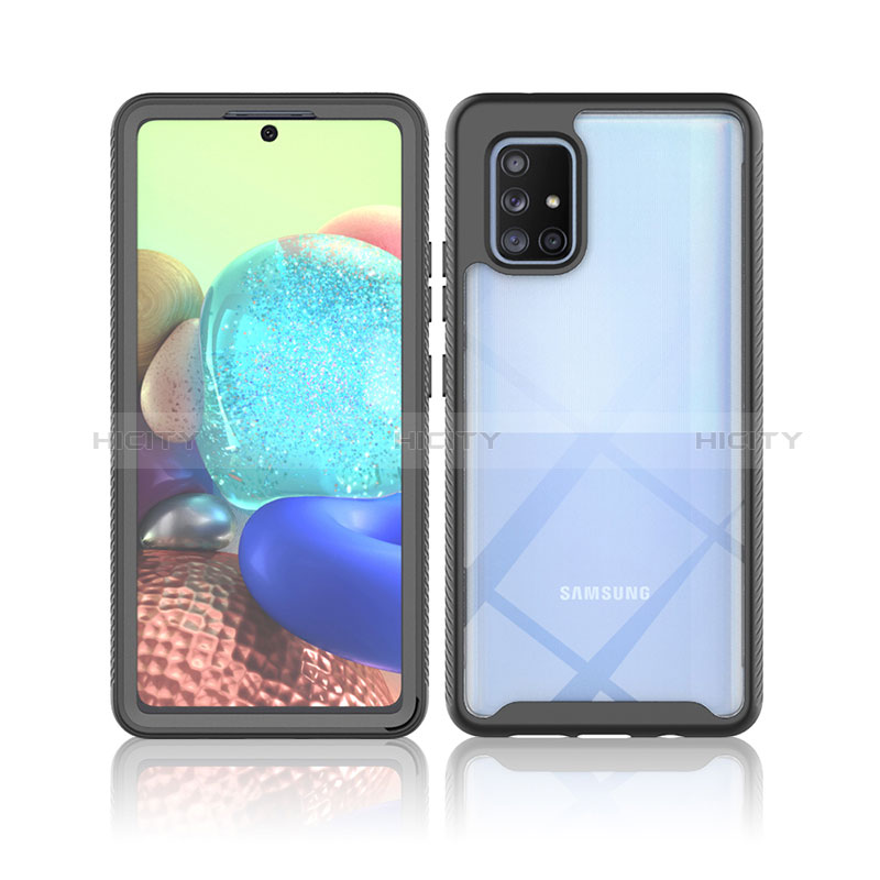 Silikon Schutzhülle Rahmen Tasche Hülle Durchsichtig Transparent 360 Grad Ganzkörper ZJ1 für Samsung Galaxy A71 5G