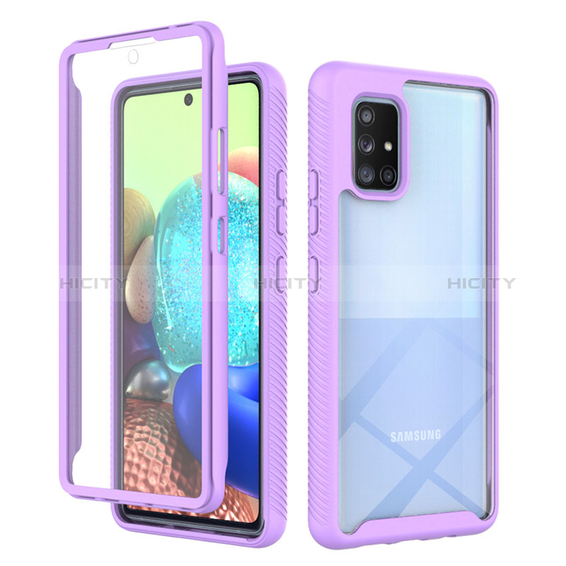 Silikon Schutzhülle Rahmen Tasche Hülle Durchsichtig Transparent 360 Grad Ganzkörper ZJ1 für Samsung Galaxy A71 5G