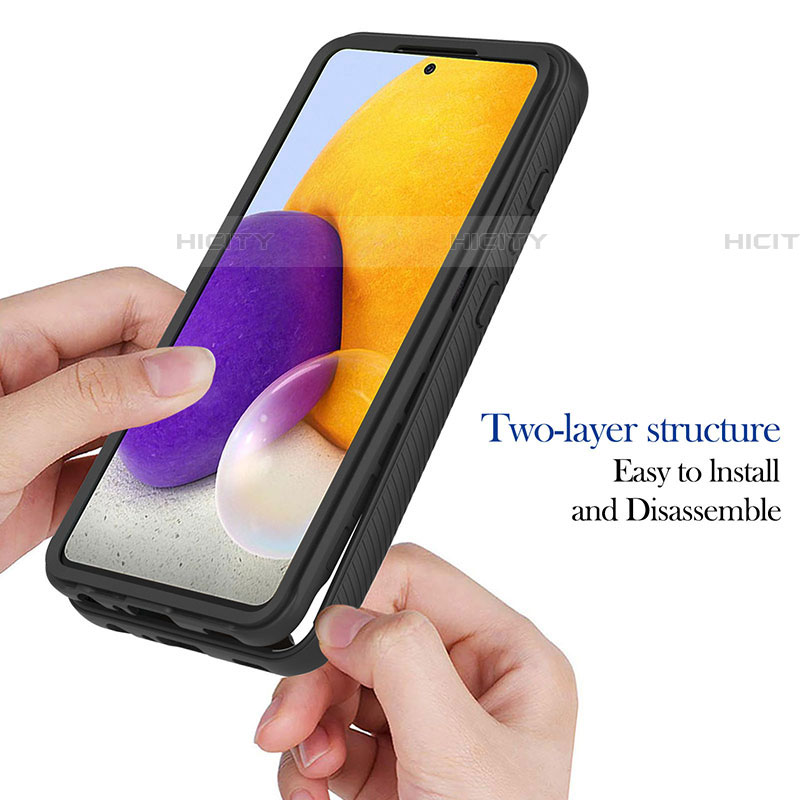 Silikon Schutzhülle Rahmen Tasche Hülle Durchsichtig Transparent 360 Grad Ganzkörper ZJ1 für Samsung Galaxy A72 5G