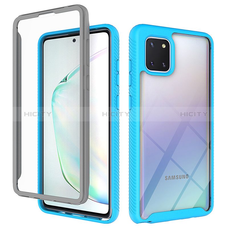 Silikon Schutzhülle Rahmen Tasche Hülle Durchsichtig Transparent 360 Grad Ganzkörper ZJ1 für Samsung Galaxy A81