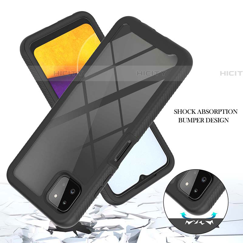 Silikon Schutzhülle Rahmen Tasche Hülle Durchsichtig Transparent 360 Grad Ganzkörper ZJ1 für Samsung Galaxy F42 5G