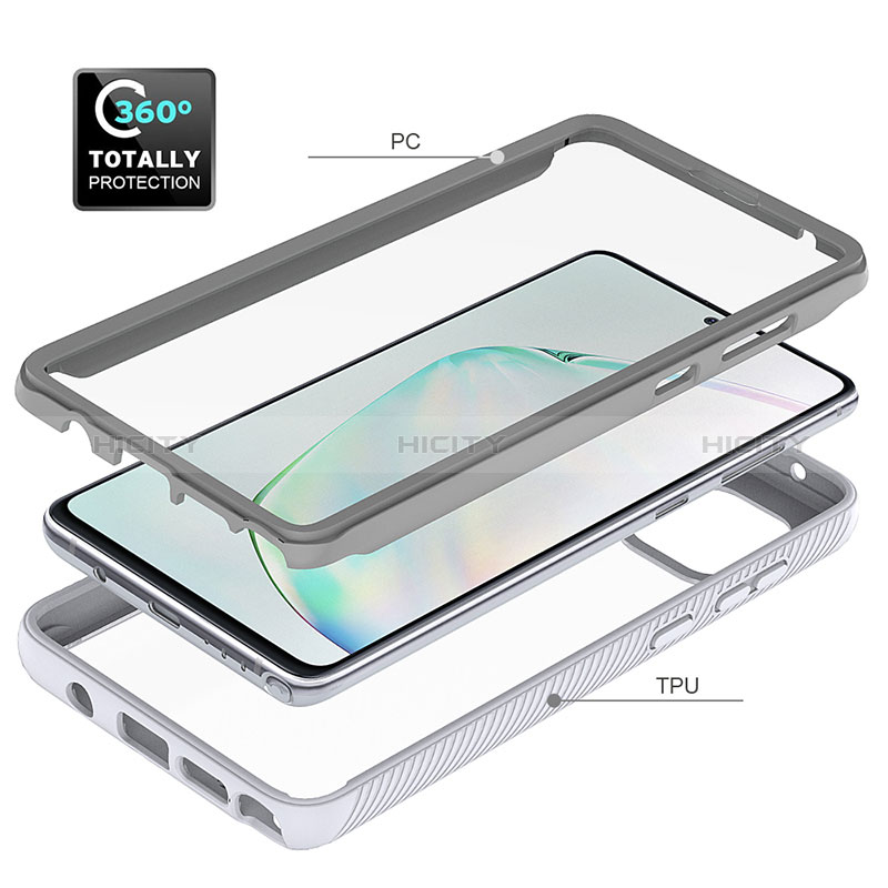 Silikon Schutzhülle Rahmen Tasche Hülle Durchsichtig Transparent 360 Grad Ganzkörper ZJ1 für Samsung Galaxy M60s groß