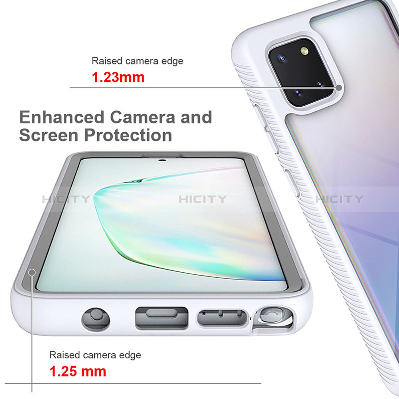 Silikon Schutzhülle Rahmen Tasche Hülle Durchsichtig Transparent 360 Grad Ganzkörper ZJ1 für Samsung Galaxy Note 10 Lite groß